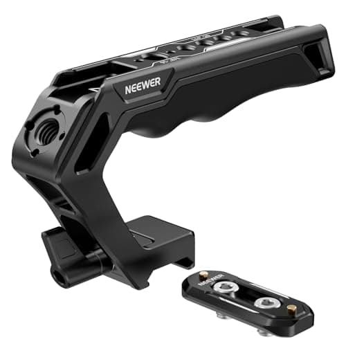 NEEWER Top Handle and NATO Rail Kit, Comfort Silicone Grip with Quick Release NATO Clamp, 3 Cold Shoes and 1/4" 3/8" ARRI Threads, Compatible with SmallRig Camera Cage Video Rig, CA008
