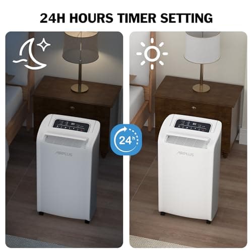AIRPLUS 4,500 Sq.Ft 70 Pint Dehumidifier for Basements and Home-with Drain Hose,Efficient,Energy-with Dual Protection and 4 Smart Modes,24H Timer,Defrost,for Large room 7