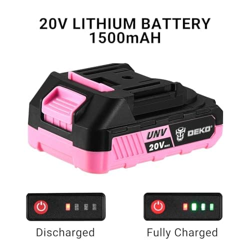Power Drill Cordless: DEKOPRO Pink Cordless Drill 20V Electric Power Drill Set Tool for Women Drills with Battery and Charger 20 Volt Drills Driver Kit 7
