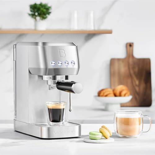 CASABREWS 3700 Essential Espresso Machine 20 Bar, Stainless Steel Cappuccino & Latte Machine with Steam Frother for Home, 43.9oz Water Tank, Coffee Gift for Women & Men, Silver 8