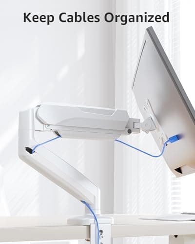 MOUNTUP Single Monitor Desk Mount Holds Screen up to 32 inch, Height Adjustable Monitor Arm, Computer Monitors Stand with Clamp/Grommet Mounting Base, VESA Mounts Fit 4.4-17.6lbs Computer 7