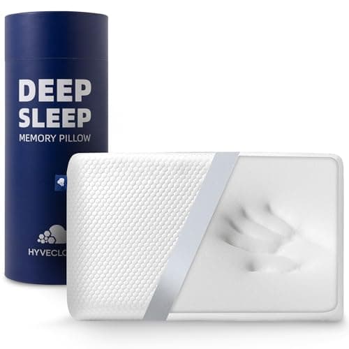 HYVECLOUD Memory Foam Bed Pillow，Adaptive Pillows for Neck Pain Relief，Medium Firm Pillow for Side,Back,and Stomach Sleepers Keep Pressure Relief to Deep Sleep, 24 * 16 * 5 Inches, Standard