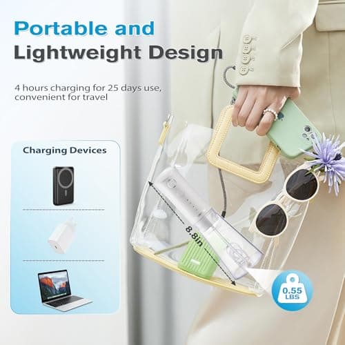 TOVENDOR Water Dental Flosser, Rechargeable Dental Oral Irrigator, 3 Modes, 5 Tips for Teeth Cleaning, Family Oral Health, Portable 300ML Large Water Tank Water Flosser, IPX7 Waterproof (White) 7