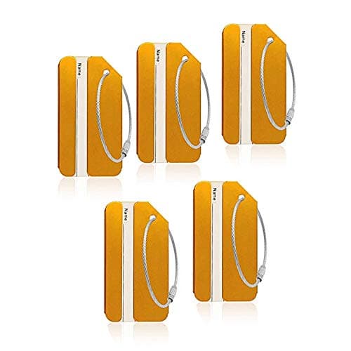 USLR Travel Luggage Tags for Baggage Suitcases Bags Luggage Identifier (Gold 5PCS)