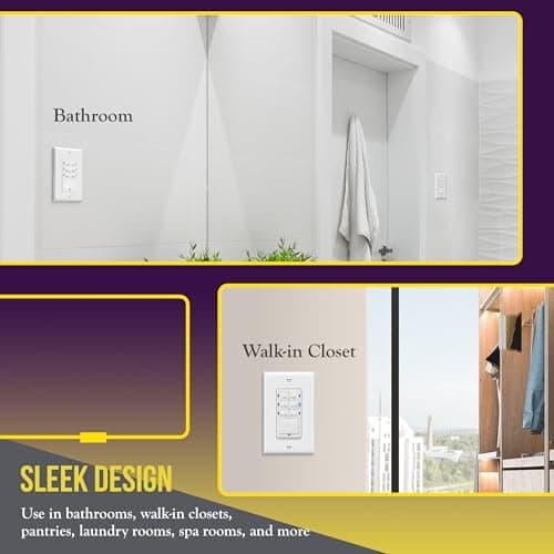 ENERLITES Countdown Timer Switch for Bathroom Fans and Lights, 1-30 Min, Neutral Wire Required, UL Listed, White 7