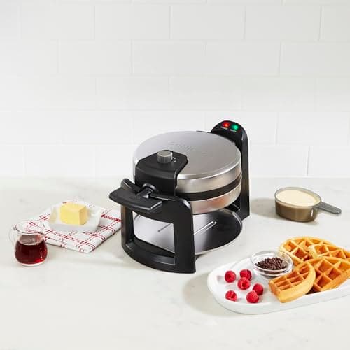 Cuisinart Round Flip Belgian Waffle Maker, 1" thick Belgian-style Waffle, WAF-F30NAS 8