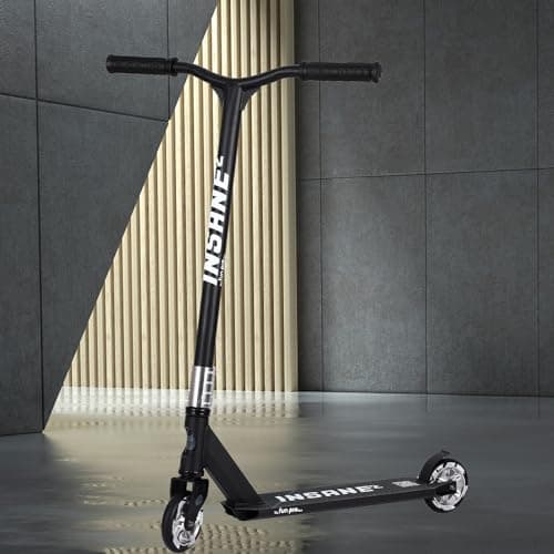 Pro Stunt Kick Scooter with Freestyle BMX Handlebars, Trick Scooter, with 110mm Wheels & ABEC-9 and 88A high Elastic PU Wheels with Aluminum hubs(Black) 6