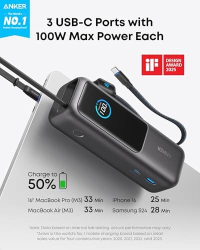 Anker Laptop Power Bank, 25,000mAh Portable Charger Portable Charger, 10,000mAh 30W Power Bank 6