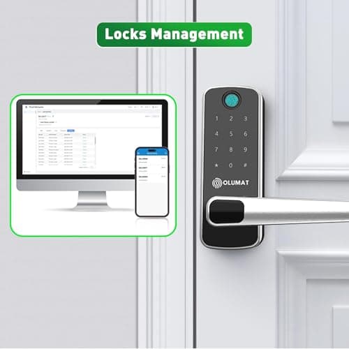 Smart Door Lock with Handle: Olumat Keyless Entry Door Lock with WiFi Gateway - Smart Locks for Front Door with Keypad - Fingerprint Lock 6