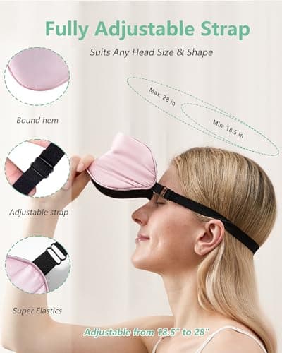 BeeVines 100% Real Mulberry Silk 2 Pack Sleep Mask, Natural Pure Silk Eye Masks with Adjustable Strap for Sleeping, 100% Block Light Eye Sleep Shade Cover, Reduces Puffy Eyes Traveling Gifts 5