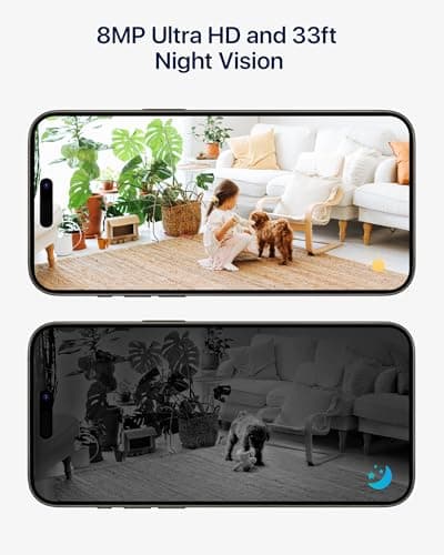 ZOSI 4K Pan/Tilt Smart Security Camera Indoor,Plug in 2.4/5GHz WiFi Camera,2 Way Video, Motion Tracking,8MP Baby/Pet Dog Monitor with Phone app, C519M8 360°View Home Cam, Cloud & Memory Card Storage 6