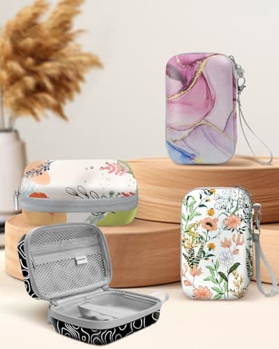 RHEMEL Label Maker Case, EVA Travel Case with Floral Pattern, Compatible with D30, P21, E10, D110 Label Maker, Box Only 7