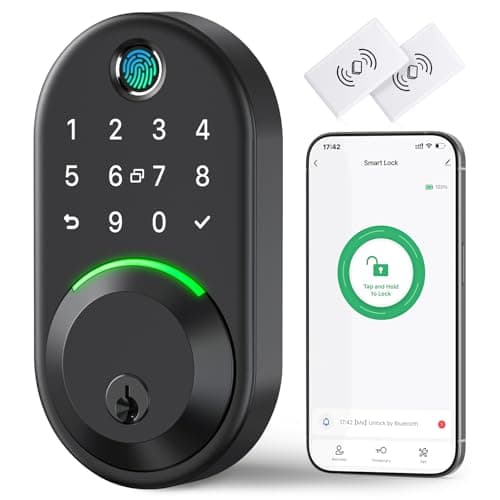 Smart Deadbolt Door Lock with Keypad:Yamiry Fingerprint Keyless Entry Deadbolt,Digital Smart Locks for Front Door,Electronic Code,Easy Installation
