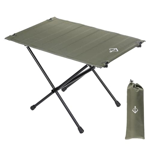 LITVIBE Folding Camping Table - 2.65 LBS Ultralight Aluminum Portable Camp Table with Carry Bag - Compact Camping Table Support 40 LBS Foldable Small Table for Outdoor Camping Picnic