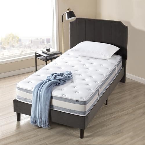 ZINUS 10 Inch Green Tea Cooling Gel Memory Foam Hybrid Mattress, Twin, Pocket Innersprings for Motion Isolation, Mattress in A Box