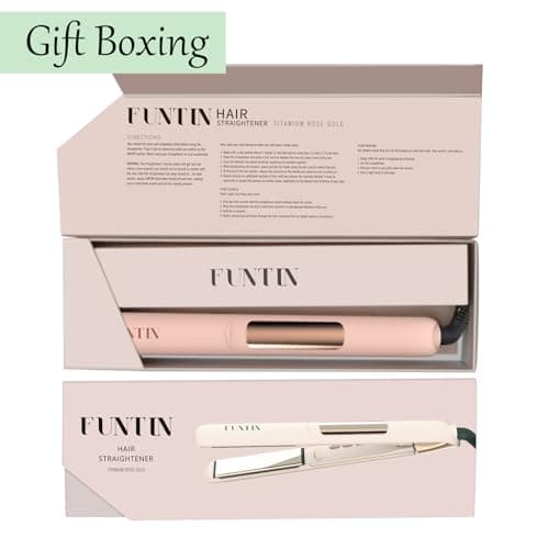 FUNTIN S10 Hair Straightener, Flat Iron - 100% Pure Titanium Flat Iron for straightening Curls Ion Inside 1 Inch (Baby Pink) 7