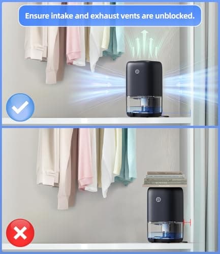 TABYIK Dehumidifier, 35 OZ Small Dehumidifiers for Room for Home, Quiet with Auto Shut Off, Dehumidifiers for Bedroom (280 sq. ft), Bathroom, RV, Closet,Blue 7