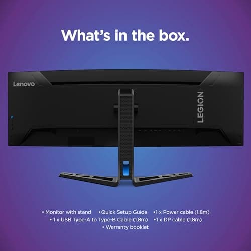 Lenovo Legion R45w-30 Gaming Monitor, 44.5” 32:9 Curved, DualQHD Resolution, 170Hz Refresh, 1ms MPRT, AMD FreeSync Premium Pro, HDR400, KVM, USB-C, RJ45, Lift/Tilt/Swivel Stand, 450 nits, Black 3