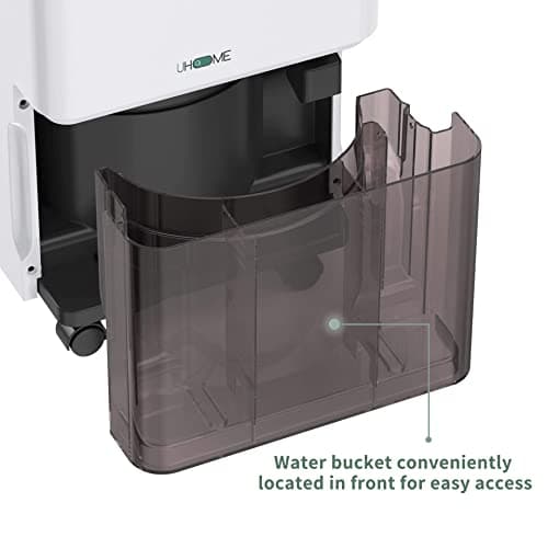 Uhome 30 Pint Dehumidifier - for Basement with Activated Carbon Filter,Ultra Quiet, Humidity Sensor, Auto Shut Off, Continuous Drainage Hose - Ideal Dehumidifiers for Home, 1500 Sq Ft Dehumidifiers 5