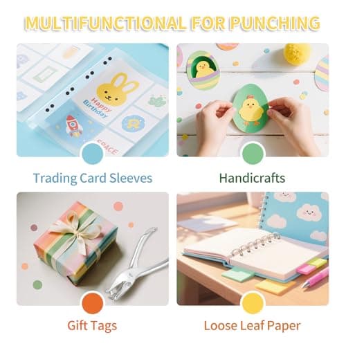 2 PCS Hole Punch,1/4 Inch Single Hole Puncher with 8-Sheet Capacity,Durable One Hole Paper Punch,Create Circle Hole Punch for Crafts,Gift Tags,Tickets & Scrapbooks by YUIOASE 6