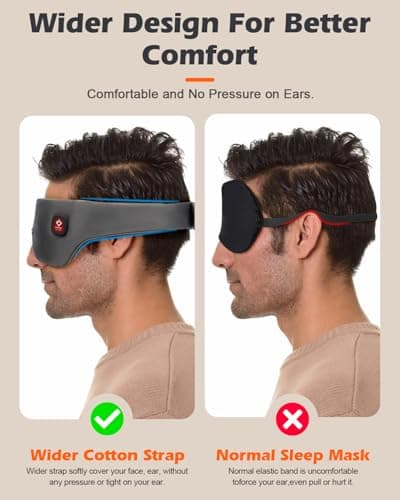 Silk Cordless Heated Eye Mask, Washable Sleep Mask Warm Compress Mask Soft Pressure Free Shade Blindfold Electric Eye Heating Pad for Blepharitis Sinus Stye Gifts for Men Women (Grey) 6