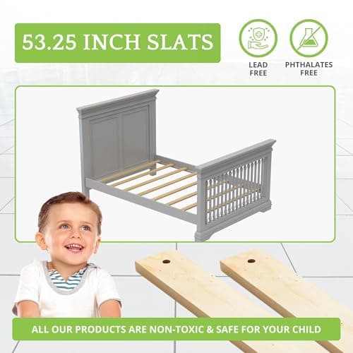 CC KITS Bed Slats for Twin, Full, Queen & King Sizes - Bed Slat Under Mattress Support - Bunkie Board - Box Spring & Mattress Platform Foundation Replacement - Set of 8 Slats (Full - 53.25") 6