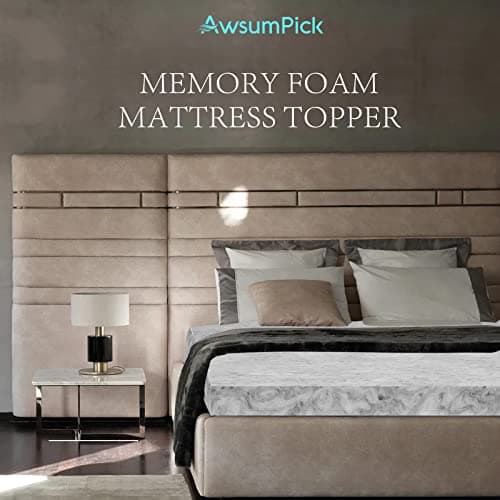 AwsumPick 2 Inch Twin XL Memory Foam Mattress Topper, Charcoal Infused Mattresses Pad for College Dorm, Soft Extra Long Twin Bed Toppers, CertiPUR-US Certified 8