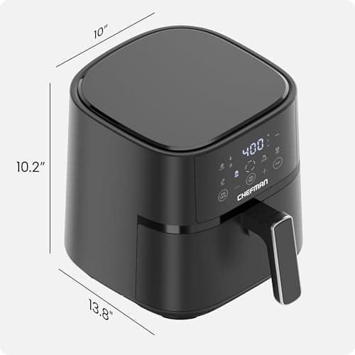 Chefman Air Fryer – 4 QT Compact Airfryer for Quick & Easy Meals in Minutes, Features Hi-Fry Technology for Extra Crisp, Touchscreen Controls with 4 Presets, Nonstick & Dishwasher Safe Basket - Black 7