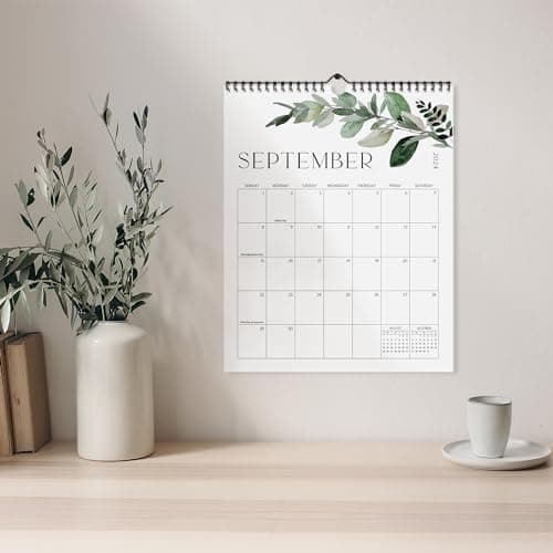 Aesthetic Vertical Modern Greenery Wall Calendar - Runs from January 2024 Until July 2025 - The Perfect Monthly Calendar With Seasonal Designs for Easy Planning 8