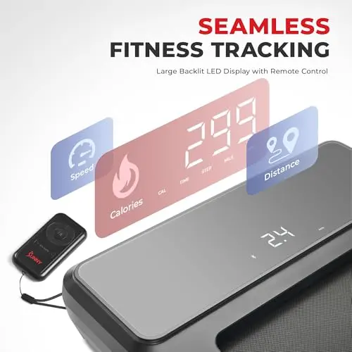 Sunny Health & Fitness Treadpad® Pacer Dual Mode Walking/Running Treadmill with 6-Level Auto Incline & Exclusive SunnyFit® App Enhanced Bluetooth Connectivity - SF-T722076 6