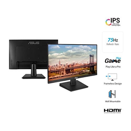 ASUS 24 Inch Desktop Monitor - 75Hz, Full HD (1920x1080), IPS, Frameless, Adaptive-Sync, Eye Care, HDMI, D-Sub DVI-D - VA24EHE 2