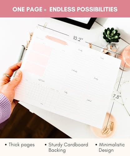 Lamare Weekly Planner Notepad – Premium Undated Weekly To Do List Notepad for School, Home & Office Day Planner, Desk To Do List Pad and Productivity Planning Pad 7