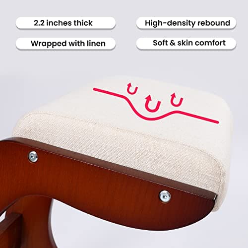 Ergonomic Kneeling Chair Birch Computer Stool Relax Your Knees with Sponge Cushion, Easy to Assemble Improve Sitting Posture for Home Office (Walnut) 6