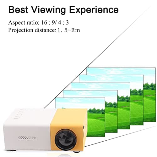Mini Stylish Portable Home Theater, LED Projector with Native Resolution 320 x 240 Pixels HDMI VGA Multimedia Player Home Theater for Home Entertainment 6