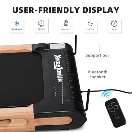 Under Desk Treadmill for Home Office, High Grade Wood Running Walking Pad with Remote Control LED Display, 2.5HP Exercise Jogging Machine, 265lbs Max Weight 6