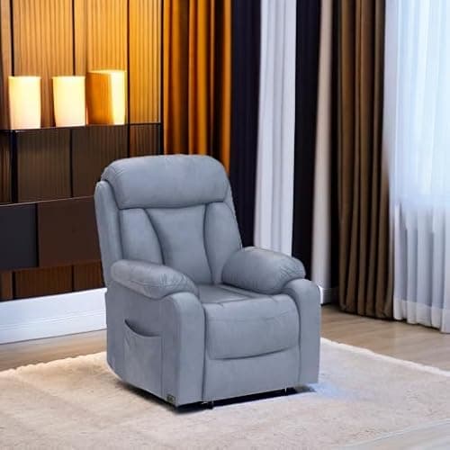 DAZONE Grey Small Power Lift Recliner Chair for Elderly - Quiet Motor Electric Recliner with Overstuffed Comfort with Space-Saving Design for Living Room, Bedroom 5