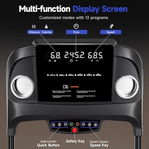 YPOO Treadmills for Home Use, Walking Pad Treadmill with Incline, Auto Foldable Treadmills for Home, 8.0 MPH Running Treadmill with Bluetooth Enabled, 300 lbs User Capacity 5