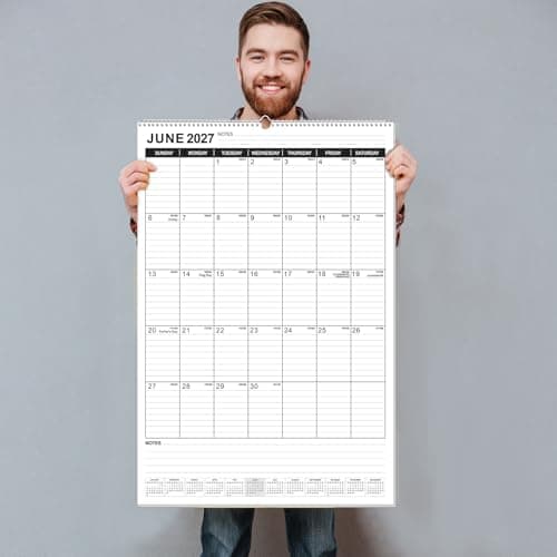 OuMuaMua Extra Large Wall Calendar 2026, 30" X 20" Vertical Jumbo Wall Calendar 2026-2027,18-Month Hanging Planner Wall From 2026 Jan - 2027 Jun with Spiral Bound For School Home Office Organizing 6