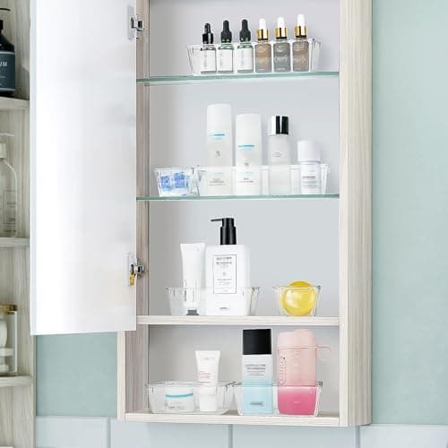 WOWBOX 25 PCS Clear Plastic Drawer Organizer Set, 4 Sizes Desk Drawer Divider Organizers and Storage Bins for Makeup, Jewelry, Gadgets for Kitchen, Bedroom, Bathroom, Office 6