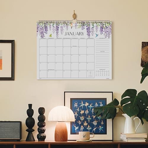 Jotsome Wall Calendar 2026, Aesthetic Monthly Wall Calendar From Now to December 2026 14.2x11.2 inch, Wall Decoration in Home and Office for Easy Organizing, Gift for the Holidays (Floral) 6