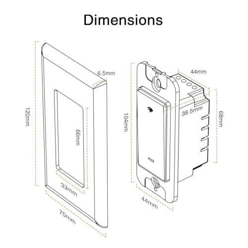 GHome Smart Switches for Lights, WiFi Smart Light Switch Works with Alexa and Google Home, Single-Pole, Neutral Wire Required, 2.4Ghz WiFi Light Switch with APP Control, No Hub Required, UL FCC Listed 7