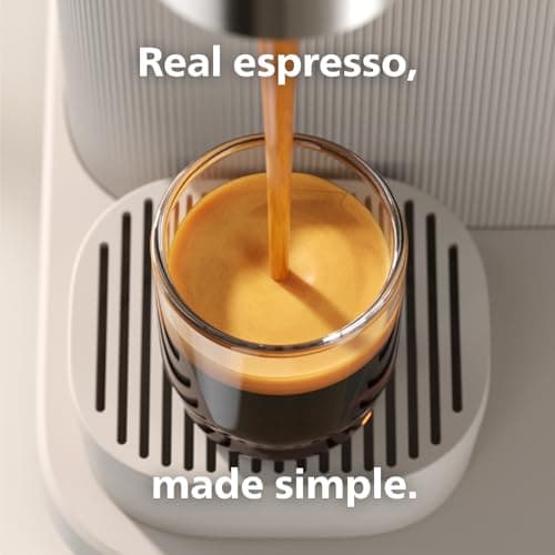Philips Baristina Espresso Machine - Real espresso, made simple. Compact coffee machine, natural white with white portafilter, 16 bar pump pressure, automatic grinder, Cafe Crema (BAR300/00) 2