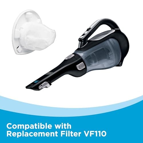 BLACK+DECKER dustbuster 20V Hand Vacuum Cordless Rechargeable, Car Vacuum Portable, Powerful Suction AdvancedClean Hand Vac with Extendible Crevice Tool, Flip-Up Brush and Charging Base (BDH2000L) 8