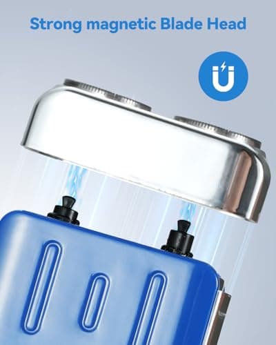 Mini Electric Shaver for Men - USB C Fast Charge Portable Small Shavers with LED Display - IPX7 Waterproof Wet and Dry Travel Electric Razor Dual Head Pocket Shaver for Beard Face 5