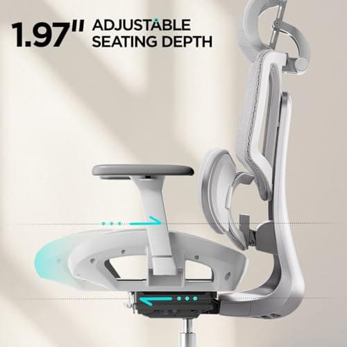 Hbada E3 Air Ergonomic Office Chair, Big and Tall Office Chair - with 3-Zone Dynamic Lumbar Support, 3D Adjustable Headrest, 3D Adjustable Armrests, Swivel, Grey(No Footrest) 10