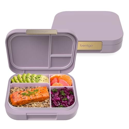 Bentgo Modern - Adult & Teen Bento Lunch Box; 3-4 Compartments, Leak-Resistant, 5.5 Cup Capacity/44 fl oz, Improved Locking Clips, Reusable, BPA-Free, Dishwasher/Microwave Safe Tray (Orchid)