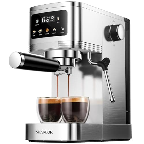SHARDOR Espresso Machine 20 Bar, Professional Espresso Machine with Milk Frother and Touchscreen, Expresso Coffee Machines with Adjustable Temperature,for Cappuccino, Latte