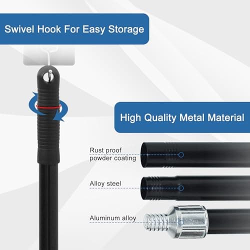 PBHEPJ 18 Inchs Push Broom Outdoor Heavy Duty, Shop Broom with 60" Long Handle for Cleaning Outdoor or Indoor Tile, Garage, Shop, Deck, Concrete, Wood, Stone, Patio Floor 8