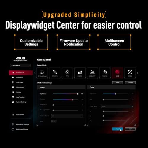 ASUS TUF Gaming Series 5 24.5” 1080P Gaming Monitor (VG259QMRL5A) - Full HD, Fast-IPS Panel, 310Hz, 0.3ms, DisplayHDR400, 99% sRGB, Height Adjustable, DisplayWidget, Gaming AI, 3 yr Warranty 6