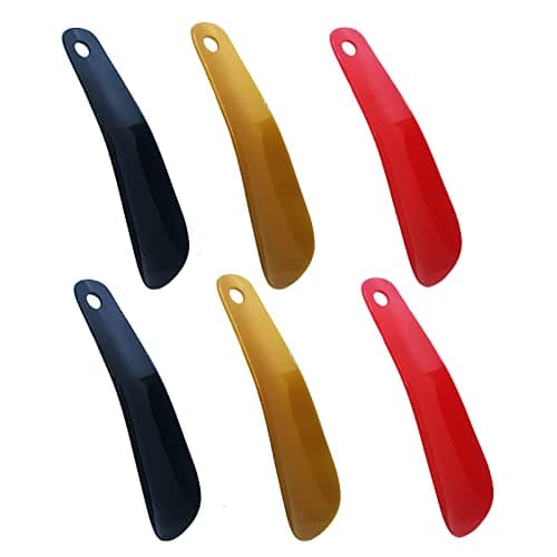 Mandalahuang 6 Pack Plastic 6.3" Shoe Horn Travel Shoehorns, Plastic Shoehorn, for Men, Women, Kids, Seniors, Pregnancy